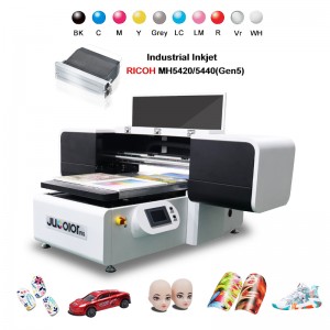 Jucolor 10-color A1 industry uv led flatbed printer with RICOH MH5440 print heads