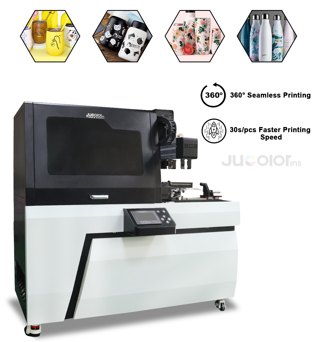 Fast uv printer Bottle full color printing uv cylinder printer production 360 degree cylinder uv printer